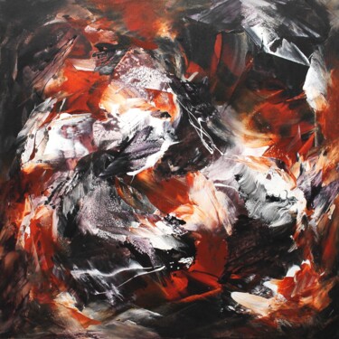 Painting titled "Embers Of Motion" by Paresh Nrshinga F R S A, Original Artwork, Acrylic Mounted on Wood Stretcher frame