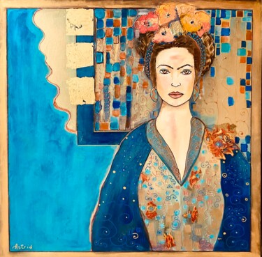 绘画 标题为“Ma Frida” 由Astrid Fraccola, 原创艺术品, 丙烯 安装在木质担架架上