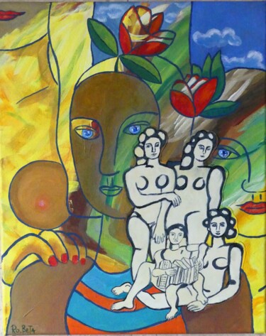 Malarstwo zatytułowany „Omaggio a Fernand L…” autorstwa Roberta Previato, Oryginalna praca, Akryl Zamontowany na artwork_cat.