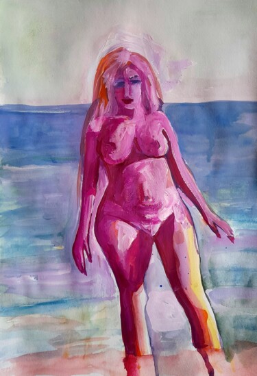 spanish nudist 绘画 标题为“spanish nudist” 由Alexey Zhucovsky, 原创艺术品, 水彩