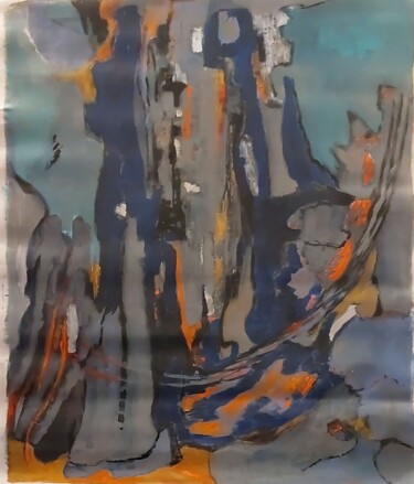Peinture intitulée "Bien sombre" par Monique Morellec, Œuvre d'art originale, Acrylique