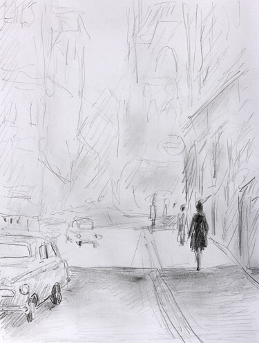 图画 标题为“Edimbourg” 由Jean Mirre, 原创艺术品, 铅笔