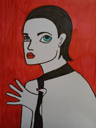 Tekening getiteld "Slow hand move" door Ashton Knighting, Origineel Kunstwerk, Inkt