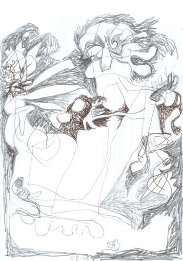 Dessein? 2008-02 图画 标题为“Dessein? 2008-02” 由Rémy Verneuil, 原创艺术品, 铅笔