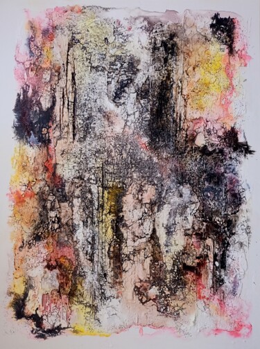 "Palingenesis" textured painting 绘画 标题为“"Palingenesis" text…” 由Raffaella Lupetti, 原创艺术品, 颜料 安装在木质担架架上
