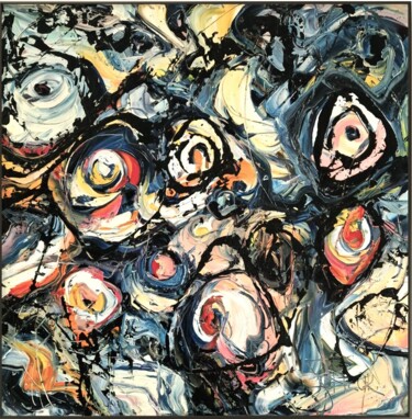 PARADISE III Painting titled "PARADISE III" by Sonja Brzak, Original Artwork, Oil Mounted on Wood Stretcher frame
