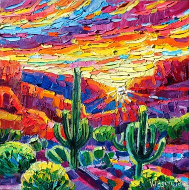 绘画 标题为“Arizona sunset 7” 由Vanya Georgieva, 原创艺术品, 油 安装在木质担架架上