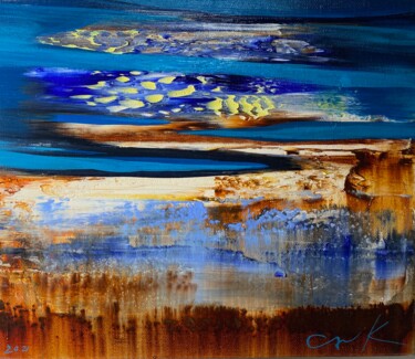 Painting titled "Movement.2021" by Katsiaryna Sumarava, Original Artwork, Oil Mounted on Wood Stretcher frame