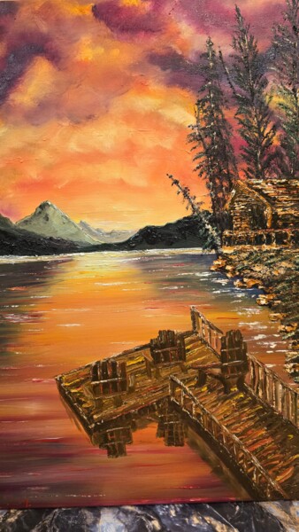 제목이 "Sunset in Adirondac…"인 미술작품 Mevlida Sofic로, 원작, 기름