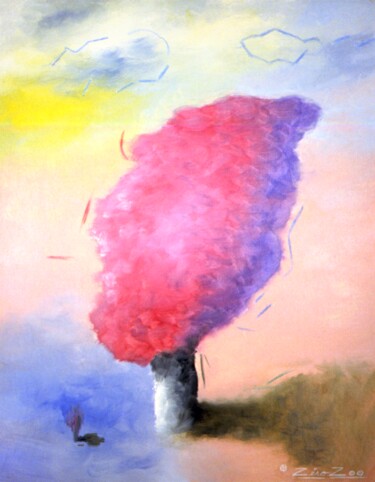 ARBRE ZÉROZOÏSTE no. 566788,0000068988P142 绘画 标题为“ARBRE ZÉROZOÏSTE no…” 由François-Pierre Bleau (Dit Zéro Zoo), 原创艺术品, 油 安装在纸板上
