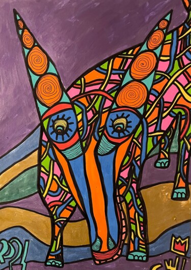 Drawing titled "Le Veau d'Or" by Christophe Verger-Lecocq, Original Artwork, Marker