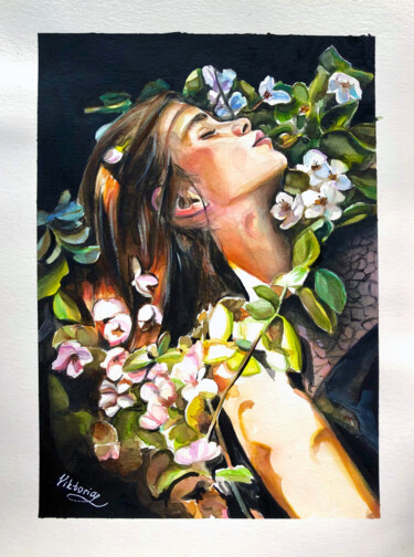 图画 标题为“Spring garden” 由Viktoryia Lautsevich, 原创艺术品, 水彩