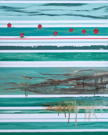 Painting titled "Dream of home 2" by Svitlana Kalinina, Original Artwork, Acrylic Mounted on Wood Stretcher frame