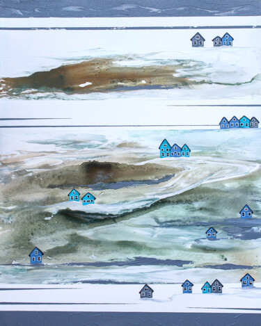 Dream of home 3 Painting titled "Dream of home 3" by Svitlana Kalinina, Original Artwork, Acrylic Mounted on Wood Stretcher frame