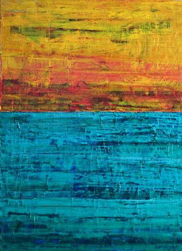 Painting titled "NATURE SEA AND SKY" by Dimitra Papageorgiou, Original Artwork, Acrylic