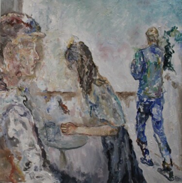 Painting titled "Contre courant" by Karen Finkelstein, Original Artwork, Oil