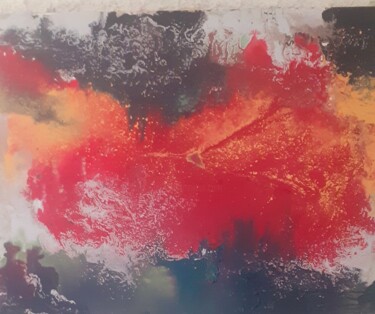 Pittura intitolato "volcan" da Michelle Mata, Opera d'arte originale, Acrilico Montato su artwork_cat.