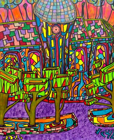 Winter 78/79, time stopped for us while continuing for other Peinture intitulée "Winter 78/79, time…" par Christophe Verger-Lecocq, Œuvre d'art originale, Acrylique