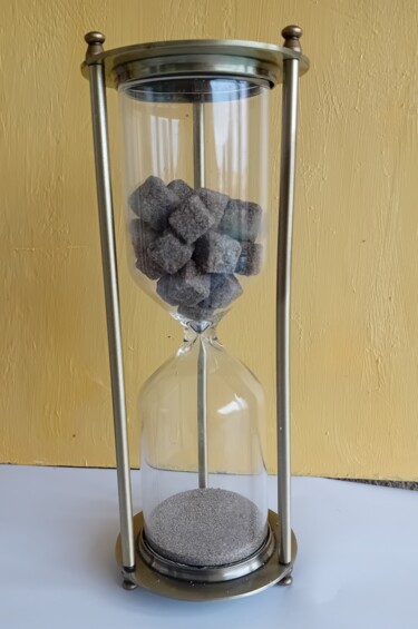 Sculpture titled "Here & now, Ô temps…" by Olivier Gasc, Original Artwork, Glass