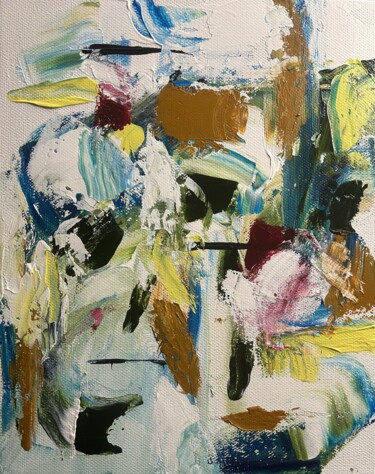 Pittura intitolato "Poppy stitch" da Jill Midthune, Opera d'arte originale, Acrilico Montato su Telaio per barella in legno