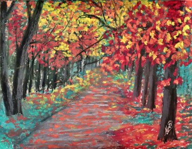 Malerei mit dem Titel "Colorful beauty" von Alicia Lopez, Original-Kunstwerk, Pastell
