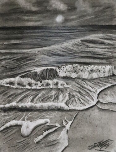 Disegno intitolato "Gloomy" da Alicia Lopez, Opera d'arte originale, Carbone