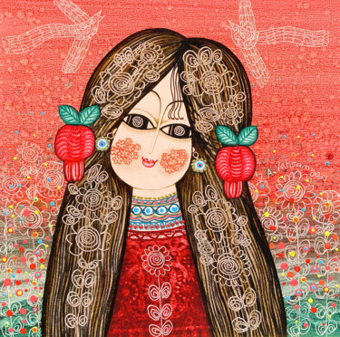 Innocent Beauty Peinture intitulée "Innocent Beauty" par Armen Vahramyan, Œuvre d'art originale, Huile Monté sur Châssis en bois