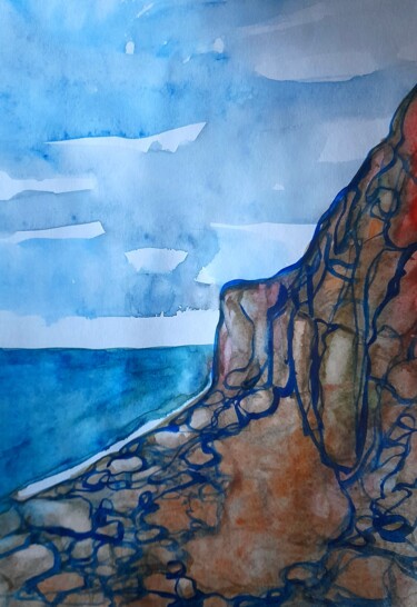 Painting titled "Calm place" by Alexey Zhucovsky, Original Artwork, Watercolor