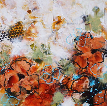 Peinture intitulée ""Flowers for a Love…" par Vera Hoi, Œuvre d'art originale, Acrylique Monté sur Châssis en bois