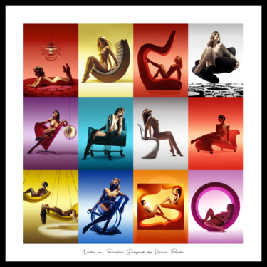 Nudes on Furniture Designed by Verner Panton 摄影 标题为“Nudes on Furniture…” 由Adrian Portmann, 原创艺术品, 电影摄影