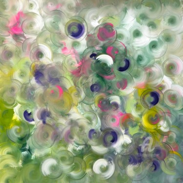 绘画 标题为“Spring garden” 由Milan Sopko, 原创艺术品, 丙烯 安装在其他刚性面板上