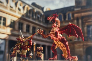 摄影 标题为“Le Dragon rouge a P…” 由Tamás Dózsa, 原创艺术品, 数码摄影 安装在其他刚性面板上