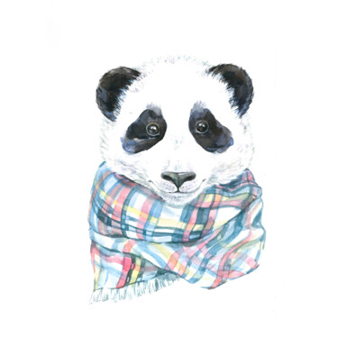 绘画 标题为“Panda” 由Yulia Belasla, 原创艺术品, 水彩