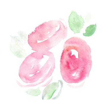 Pittura intitolato "Roses" da Yulia Belasla, Opera d'arte originale, Acquarello