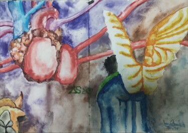 绘画 标题为“Baixa Entropia” 由Joao Andrade Rebelo, 原创艺术品, 水彩