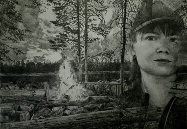 "Та самая, карельска…" başlıklı Resim Евгений Зиберт tarafından, Orijinal sanat, Kalem