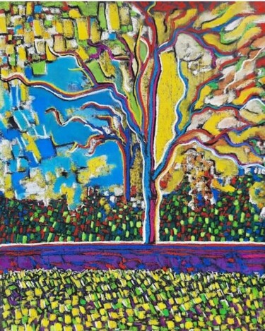 图画 标题为“L'arbre Multiple” 由Philippe Guénot, 原创艺术品, 粉彩
