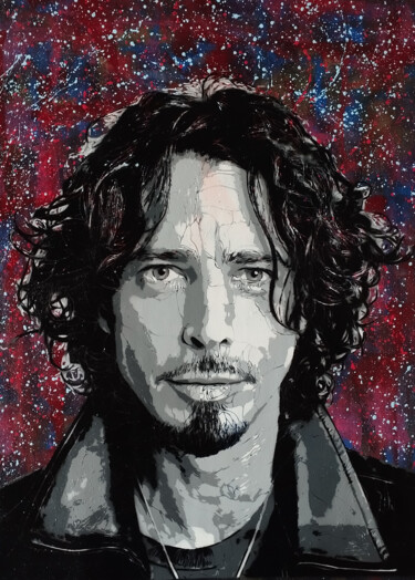 绘画 标题为“Chris Cornell "Blac…” 由Sérgio Clemente, 原创艺术品, 丙烯