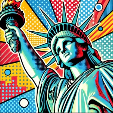 Arte digital titulada "A pop art image of…" por Svetlana Lebedeva, Obra de arte original, Imagen generada por IA