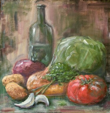 绘画 标题为“Borsch” 由Nataliya Fenko, 原创艺术品, 丙烯 安装在木质担架架上