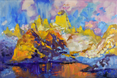 Fitzroy Mount Painting Patagonia Original Oil Artwork 绘画 标题为“Fitzroy Mount Paint…” 由Natalya Savenkova, 原创艺术品, 油