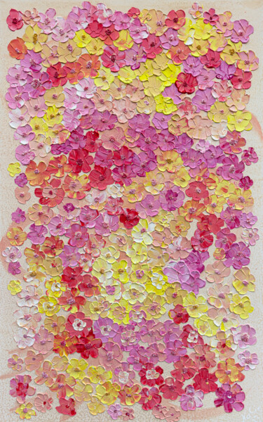 Painting titled "Hochzeitsblüten 2" by Friedmar Zimpfer, Original Artwork, Acrylic Mounted on Wood Stretcher frame