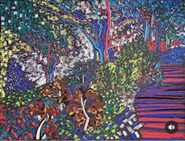 图画 标题为“Jardin des plantes…” 由Philippe Guénot, 原创艺术品, 粉彩 安装在纸板上