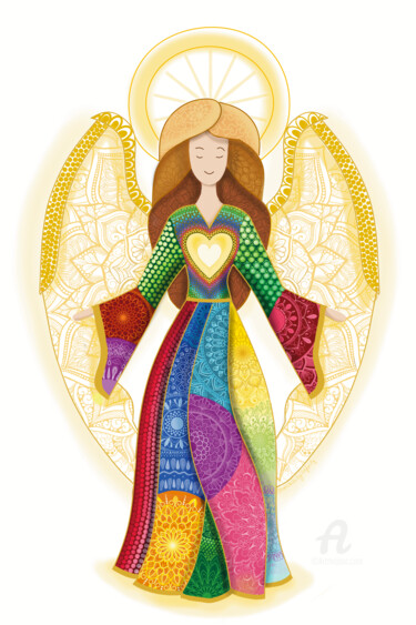 数字艺术 标题为“Angel of love - Anj…” 由Carla Barata, 原创艺术品, 数字油画