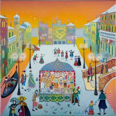Peinture intitulée "BARCAROLLE" par Bernard Ambielle, Œuvre d'art originale, Huile Monté sur Châssis en bois