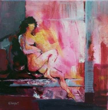 Bercée de tendresse... Peinture intitulée "Bercée de tendresse…" par Anne-Frédérique Ferret, Œuvre d'art originale