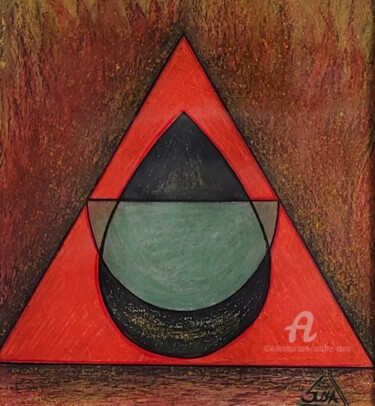 Drawing titled "Fire, Air and Sky" by Suddha Sama, Original Artwork, Pastel