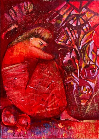 Serenity Schilderij getiteld "Serenity" door Elen Iv, Origineel Kunstwerk, Acryl Gemonteerd op Frame voor houten brancard