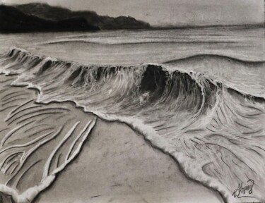 Disegno intitolato "Going back" da Alicia Lopez, Opera d'arte originale, Carbone