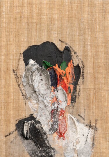 Silver Portrait work Peinture intitulée "Silver Portrait wo…" par Tomoya Nakano, Œuvre d'art originale, Huile Monté sur Châssis en bois